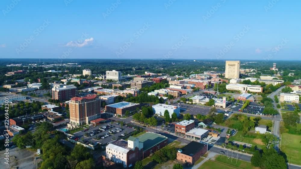 Downtown Spartanburg, South Carolina, USA Aerial