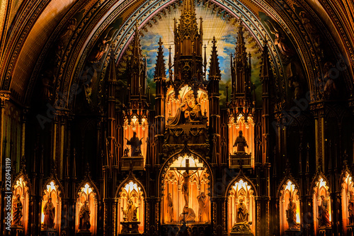 MONTREAL, QUEBEC, CANADA - MAY 21, 2018: Interior Of Notre-Dame De Quebec Basilica-Cathedral; Quebec City, Quebec