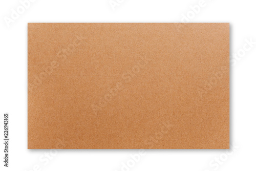 Brown paper card board  isolated on white background. © Suraphol
