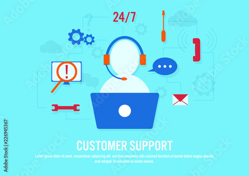 Flat design vector of customer support concept