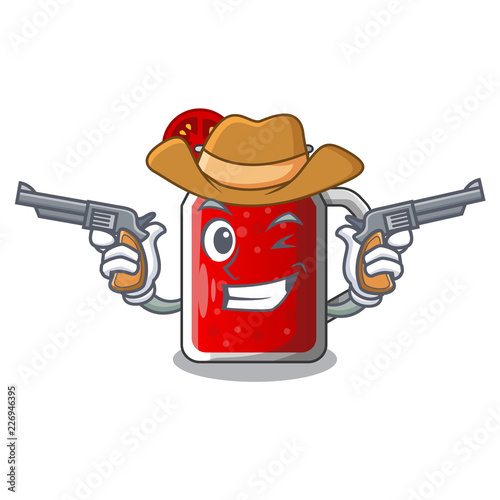 Cowboy character beverage healthy sweet tomato juice