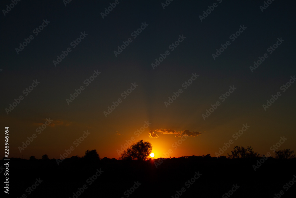 Sunset over horizon Sunset over horizon