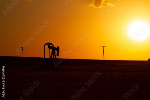 Oil pump with sunset