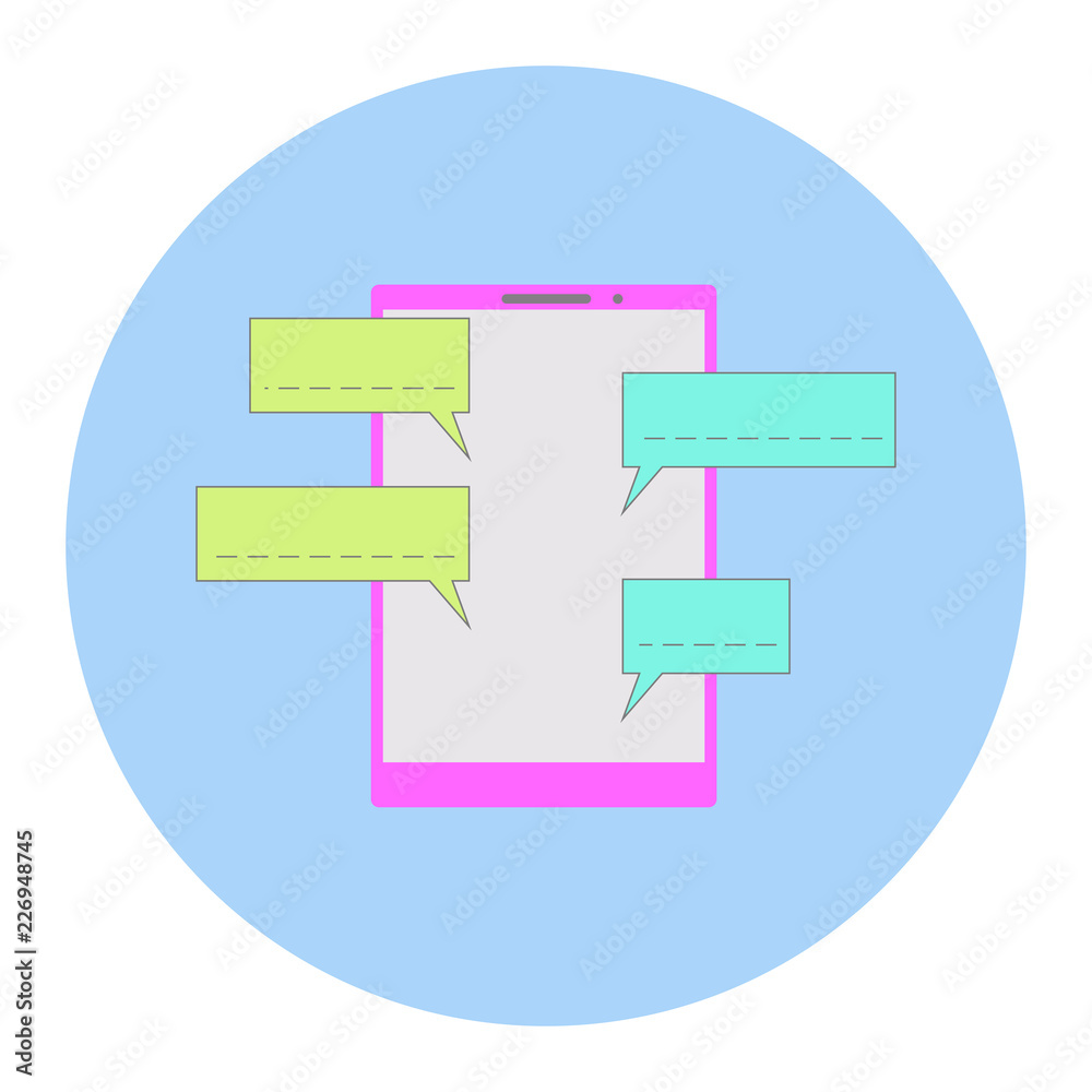 smartphone and chat label