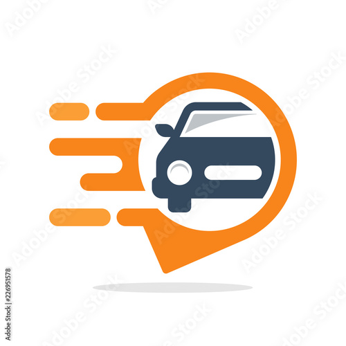 Vector illustration icon with informative & responsive service concept for accessing car tracking location information