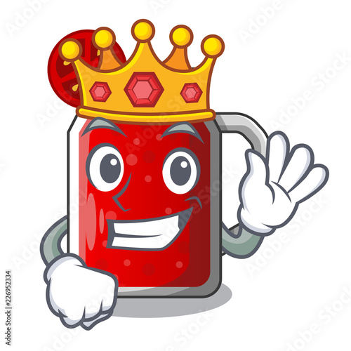 King fresh tomato juice isolated on mascot