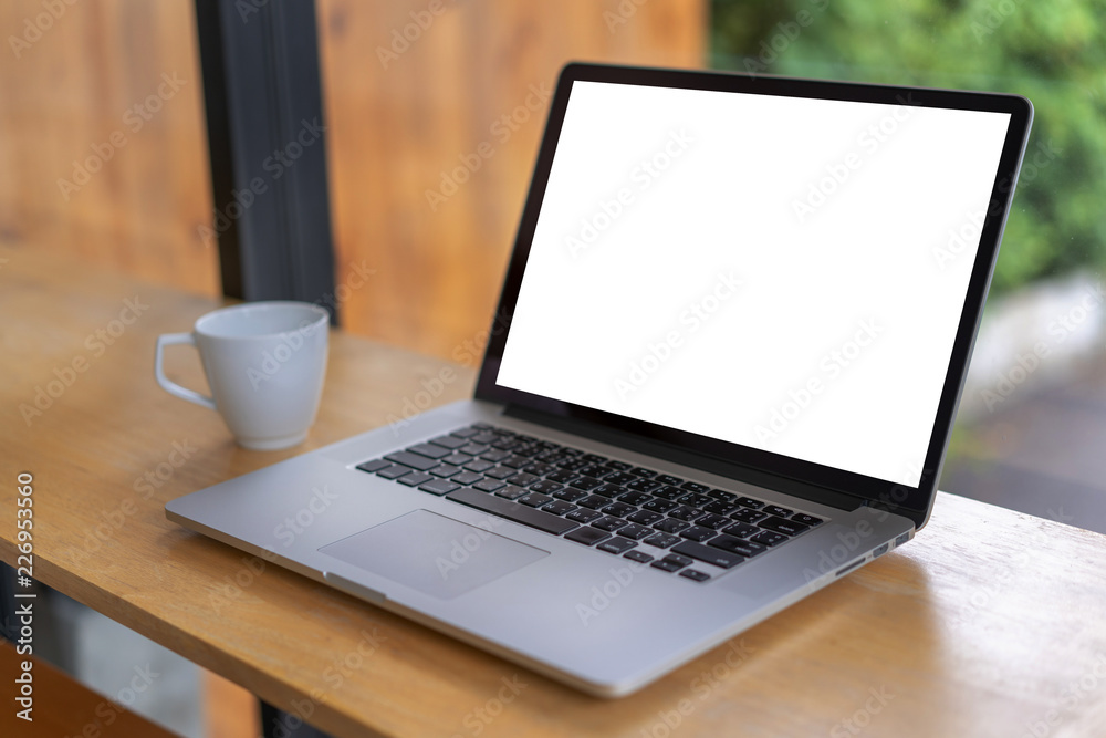 mock up Using laptop with blank screen computer modern mock up Using laptop with blank screen computer modern