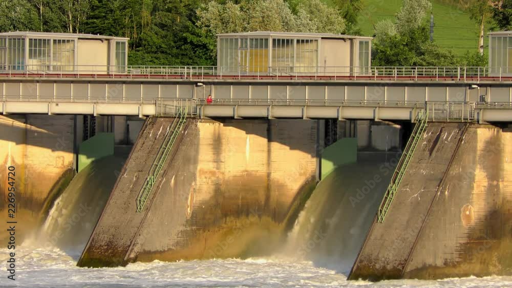 Spillway of the Passau-Ingling hydroelectric dam in Passau, Bayern, Germany Spillway of the Passau-Ingling hydroelectric dam in Passau, Bayern, Germany