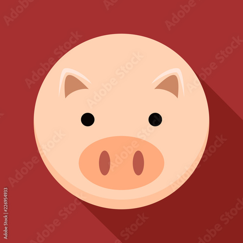 Vector pig logo, Pig illustration minimal style