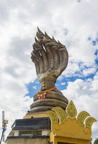 Nagas's 7 head with sky background.Thai dragon.