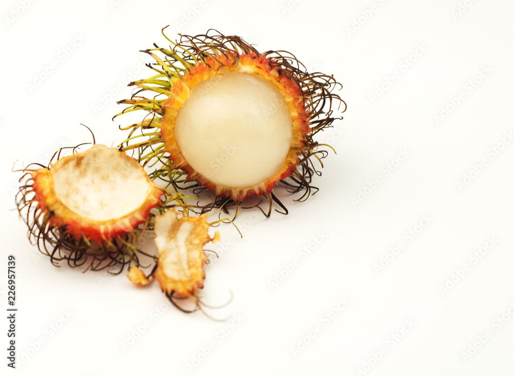Rambutan fruit on white background Rambutan fruit on white background