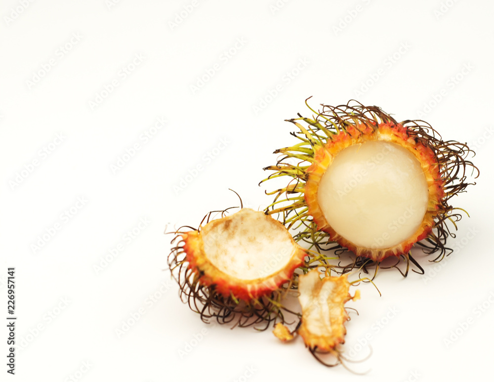 Rambutan fruit on white background Rambutan fruit on white background
