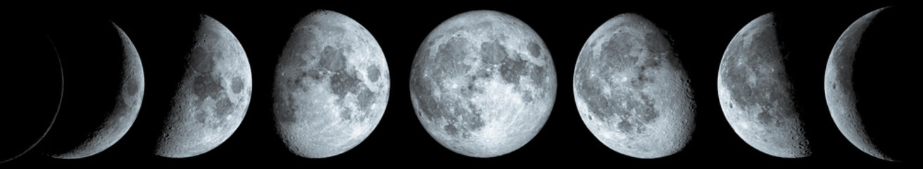 Fototapete Vollmond Acht Mondphasen im Überblick  © elen31