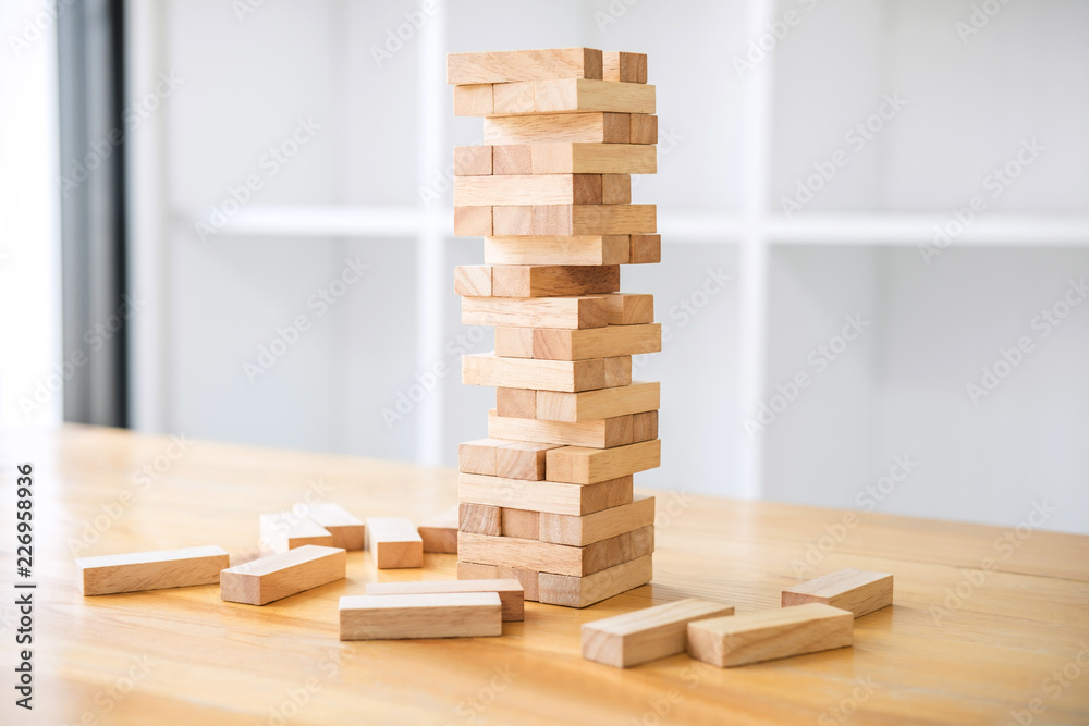 Wood block on the tower, Alternative risk concept, plan and strategy in business, Risk To Make Business Growth Concept With Wooden Blocks Wood block on the tower, Alternative risk concept, plan and strategy in business, Risk To Make Business Growth Concept With Wooden Blocks