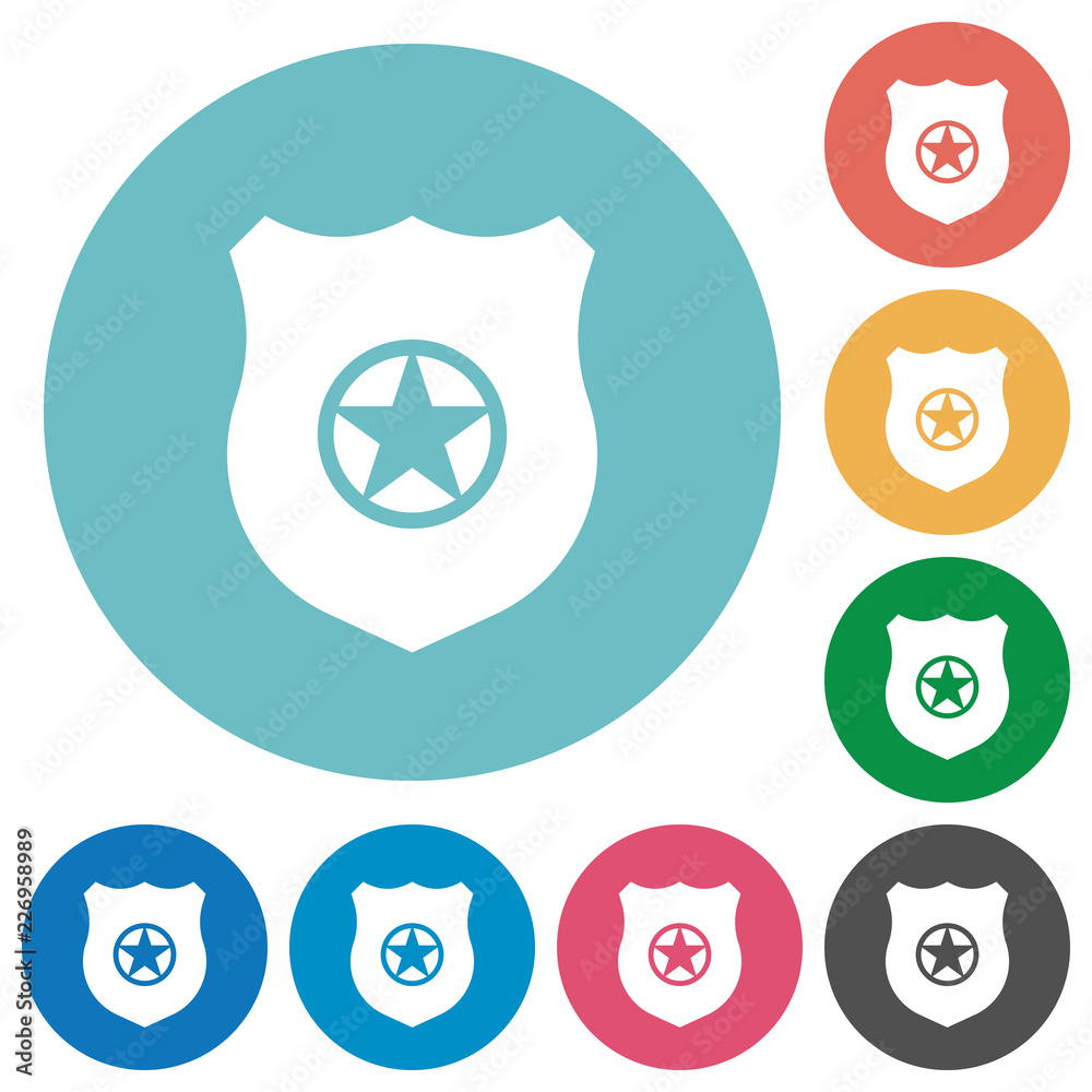 Police badge flat round icons Police badge flat round icons