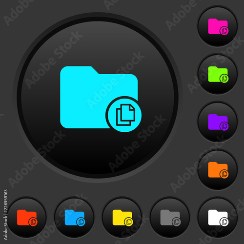 Copy directory dark push buttons with color icons