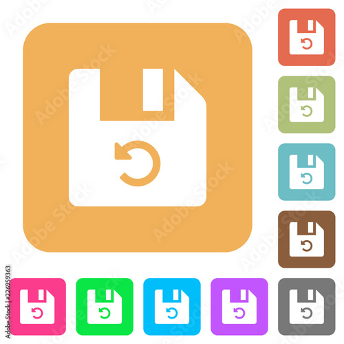 Undo last file operation rounded square flat icons