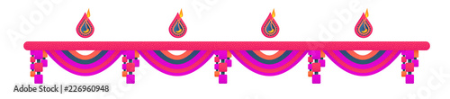 Border design for Diwali festival of lights with Indian henna pattern.