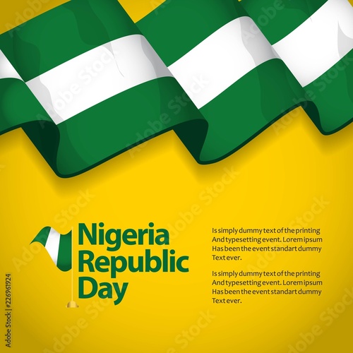Nigeria Republic Day Vector Template Design Illustration