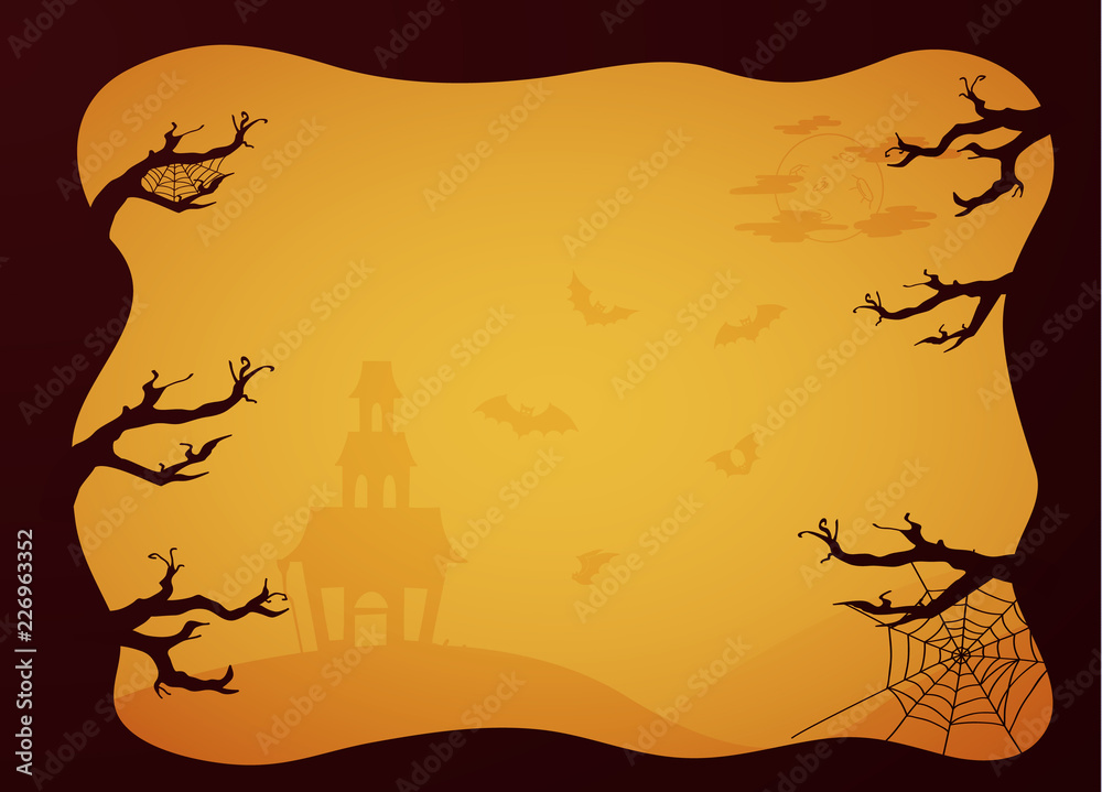 Halloween greeting card in paper style. Vector EPS10.