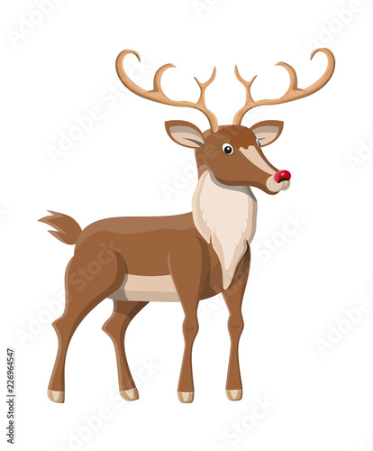Fototapeta Naklejka Na Ścianę i Meble -  Cute deer with antlers.