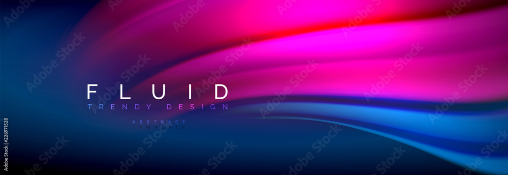 Fluid color wave line background. Trendy abstract layout template for business or technology presentation, internet poster or web brochure cover, wallpaper