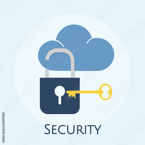 Illustration of cloud security concept