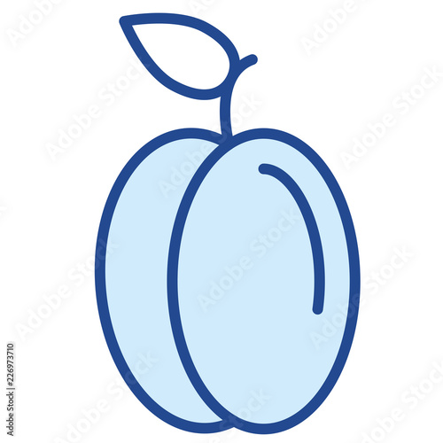 Pflaume, Zwetschge Vector Icon Illustration