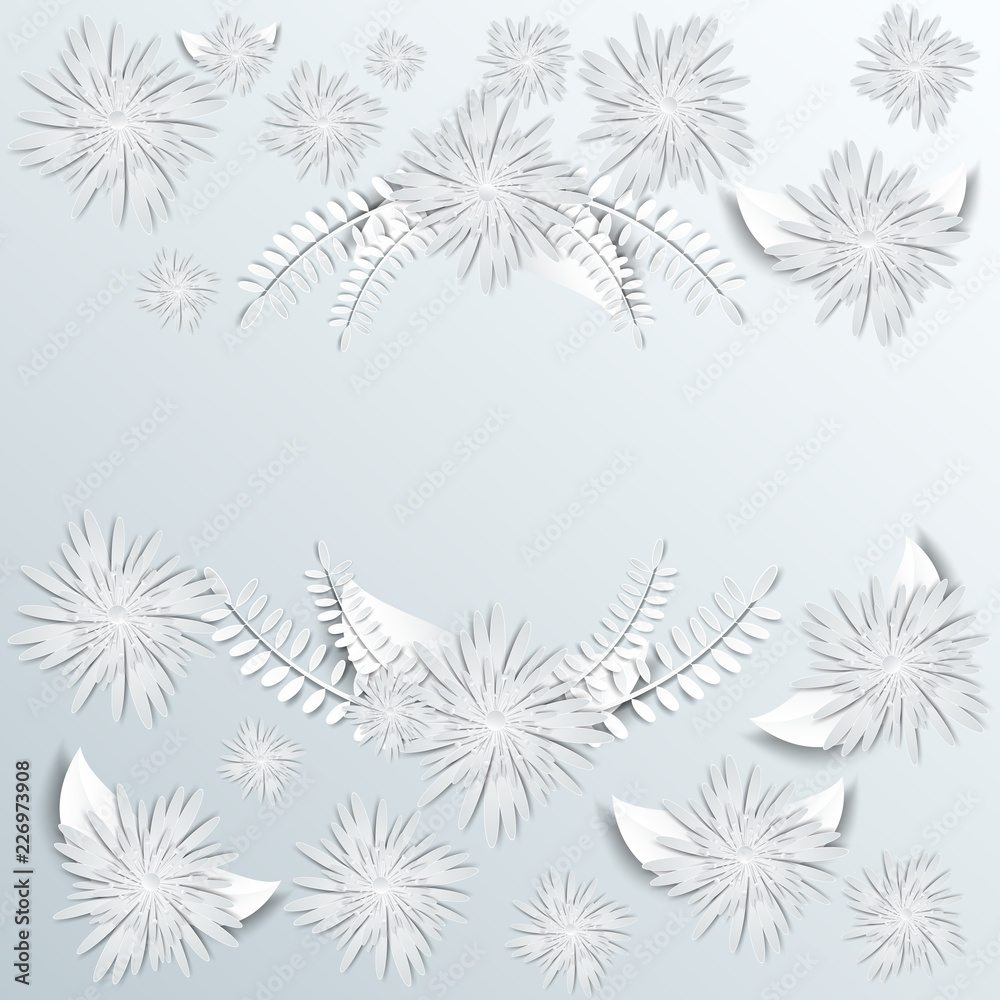 Paper flowers Set isolated Vector illustration Paper flowers Set isolated Vector illustration