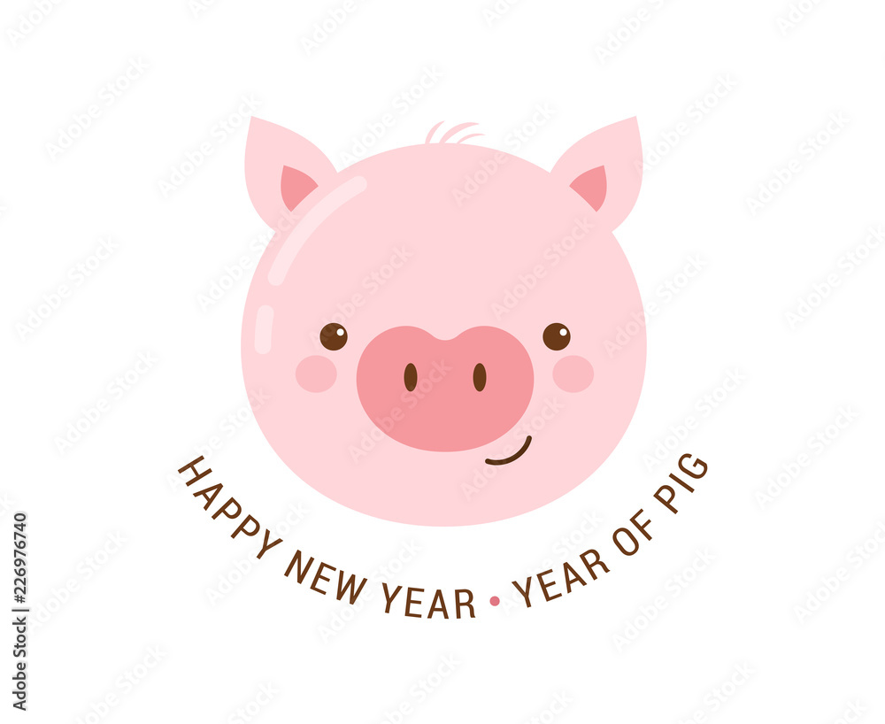 Happy Chinese new year 2019, the year of pig. Vector banner, background Happy Chinese new year 2019, the year of pig. Vector banner, background