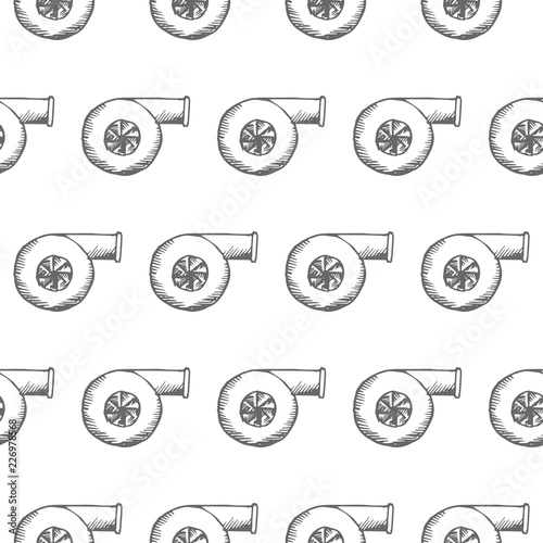 turbine seamless pattern isolated on white background