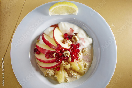 Photography porridge with fruit of WORLD BREAKFAST ALLDAY