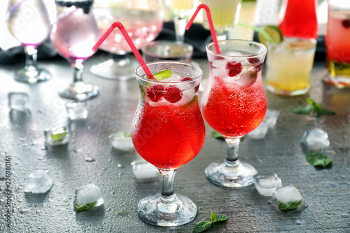 Wallpaper Mural Glasses with delicious summer cocktail on table Torontodigital.ca