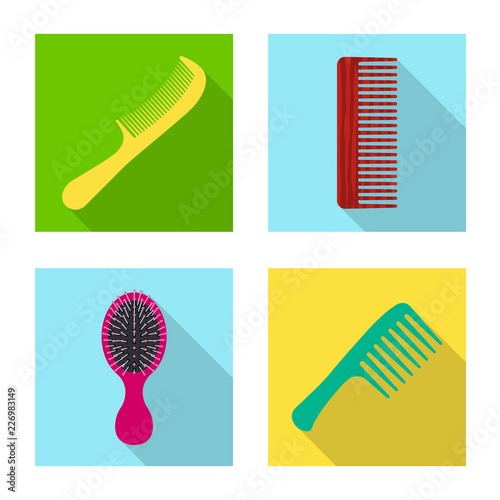 Vector design of brush and hair logo. Collection of brush and hairbrush stock vector illustration.
