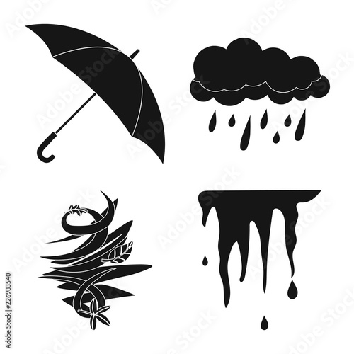 Isolated object of weather and climate symbol. Collection of weather and cloud vector icon for stock.