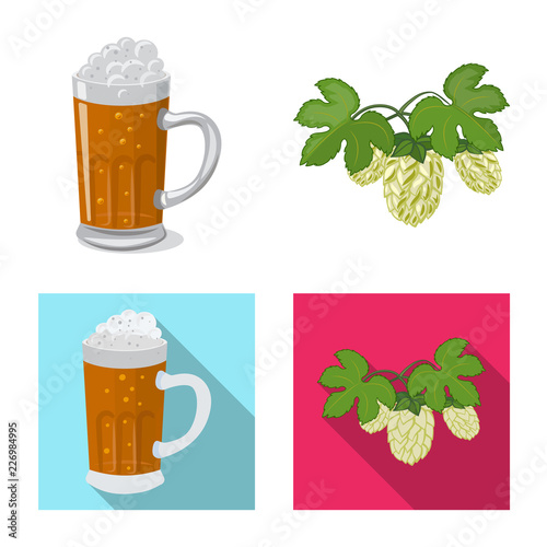 Vector design of pub and bar symbol. Set of pub and interior stock symbol for web.