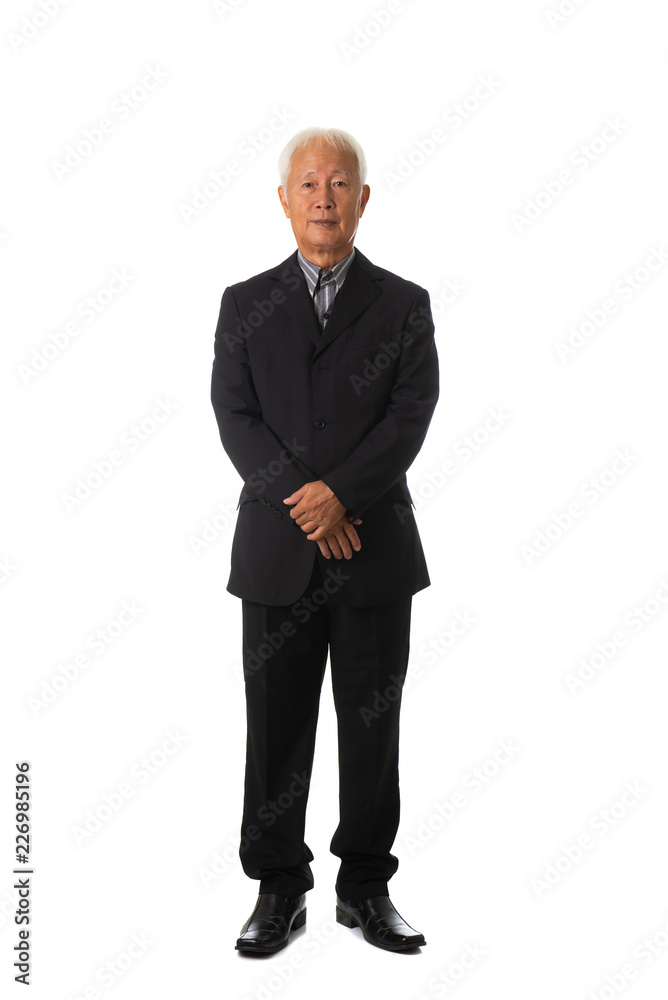 asian senior business male isoated full body asian senior business male isoated full body
