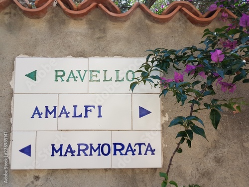 Amalfi path sign in Ravello