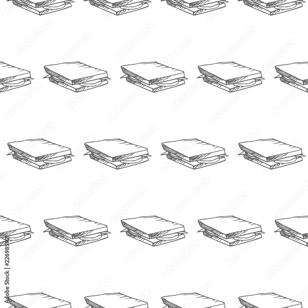 sandwich seamless pattern isolated on white background sandwich seamless pattern isolated on white background