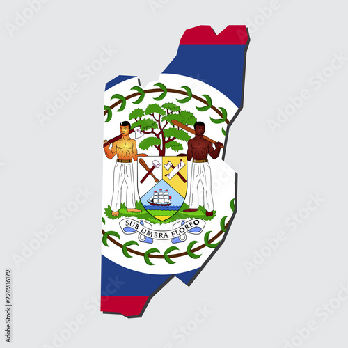 Belize Map Flag