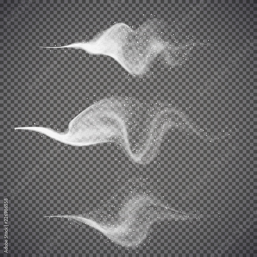 Water spray, white smoke on transparent background. Graphic concept for your design