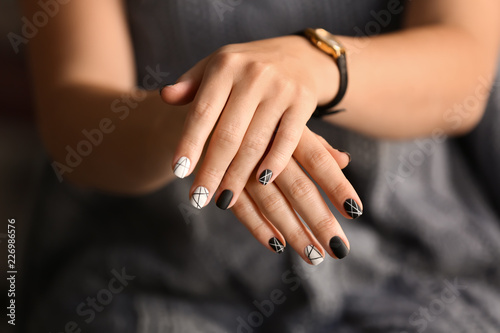Woman with stylish beautiful manicure, closeup © Pixel-Shot