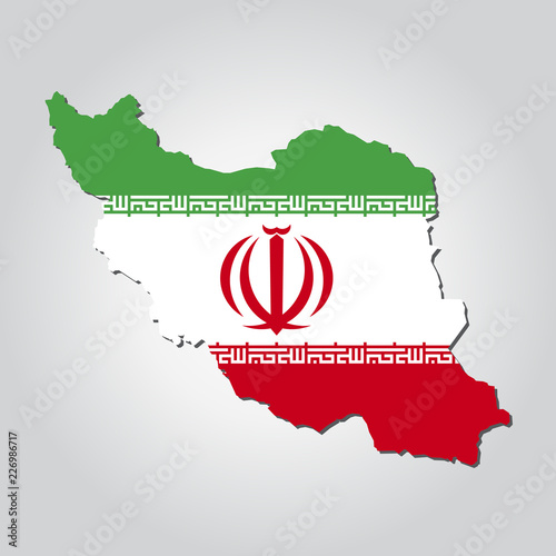 Iran Map Flag