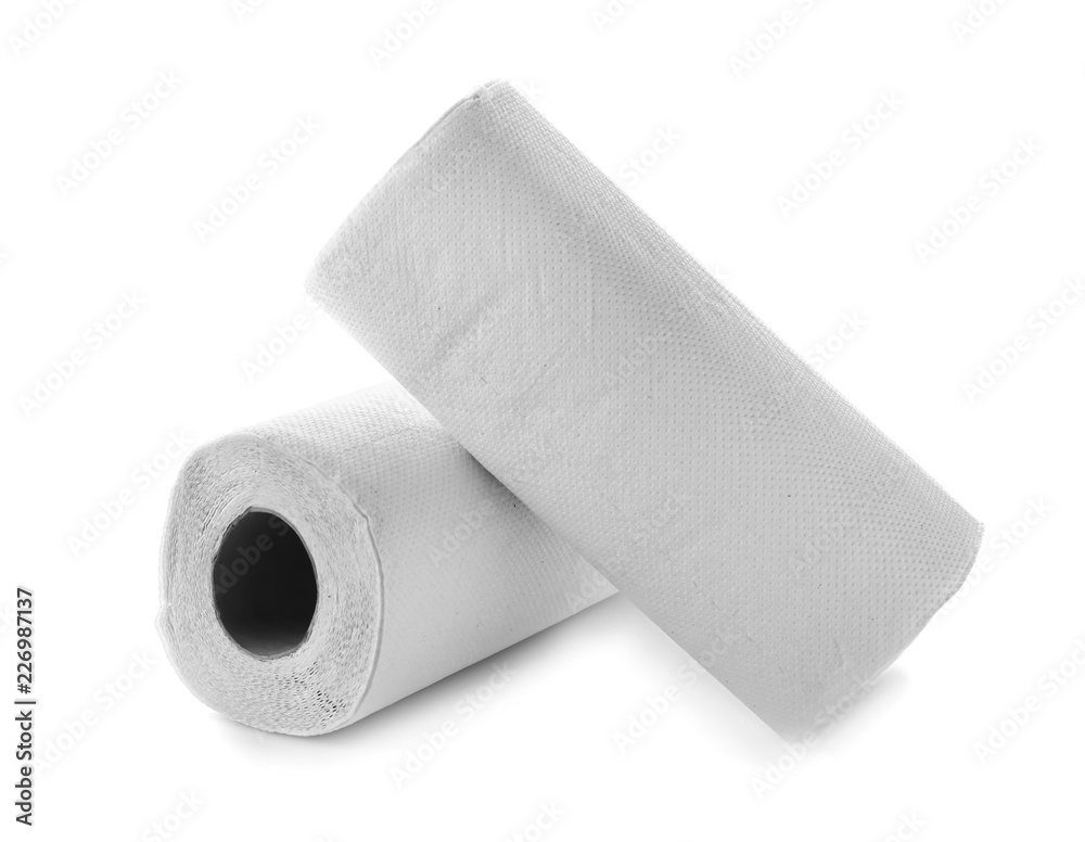 Rolls of paper towels on white background Rolls of paper towels on white background