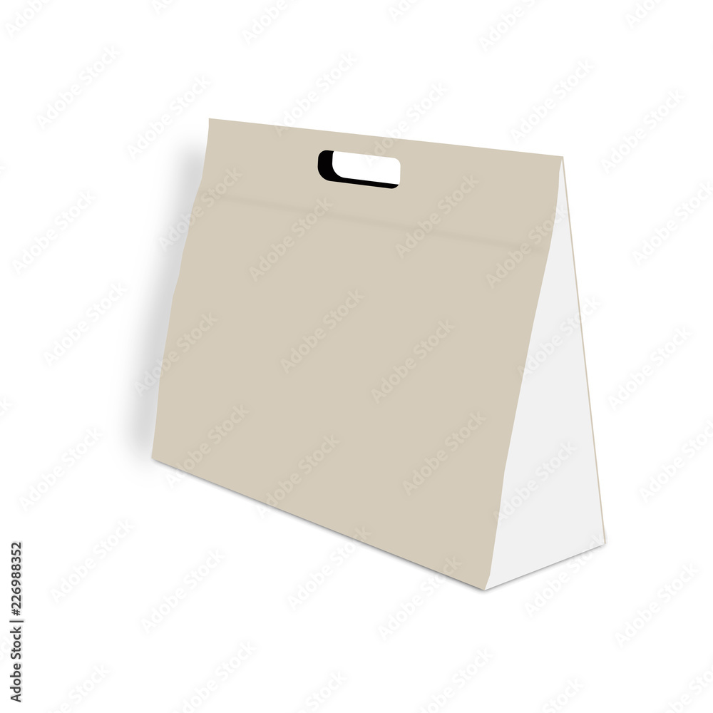3D Gift bag with a rope handle on a white background. illustration . 3D Gift bag with a rope handle on a white background. illustration .