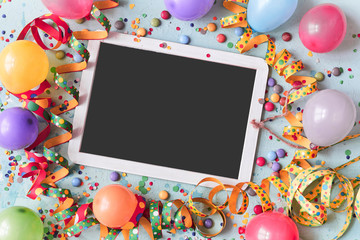 Blank school slate with carnival frame