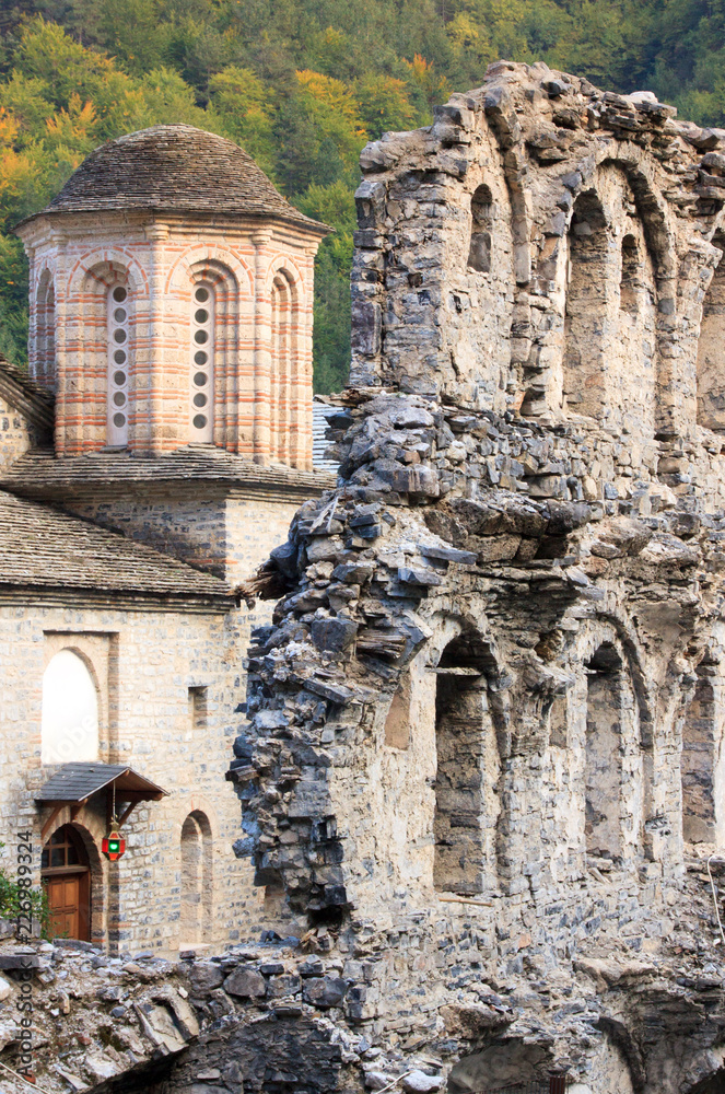 The ruins of the old monastery of St Dionysius next to the new church The ruins of the old monastery of St Dionysius next to the new church