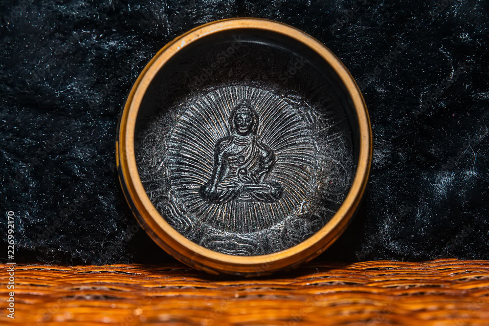 Fototapeta premium Tibetan handcrafted singing bowls. Tibetan sound massage.