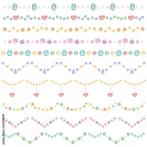 水彩風　キラキラ　ライン　セット