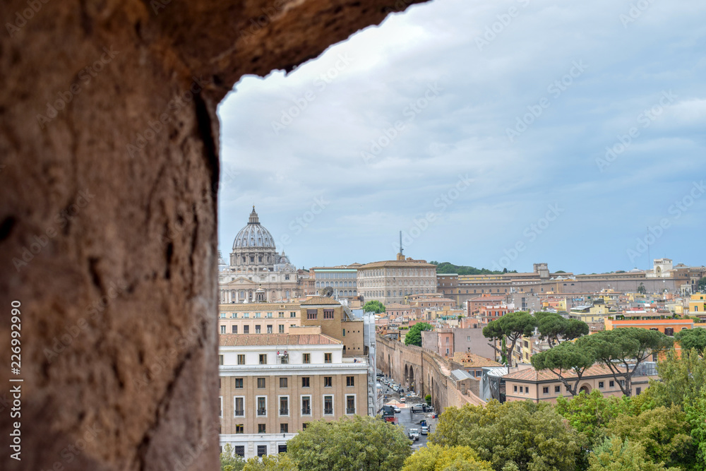 Landscape view of St. Peter's Basilica - Rome Italy